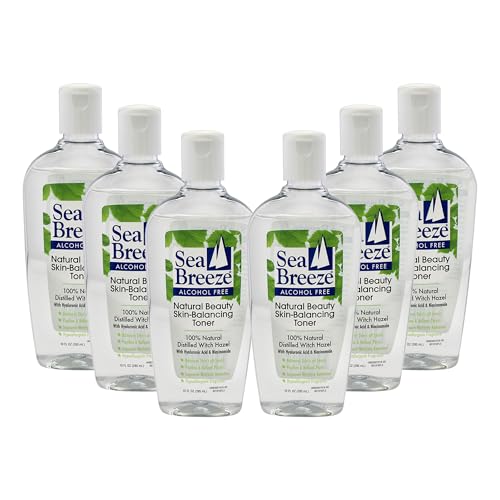 Sea Breeze Skin-Balancing Toner - Pore Cleanse and Hydrating Toner - Facial Toner with Hyaluronic Acid, Niacinamide, Witch Hazel - No Alcohol - 6 pc