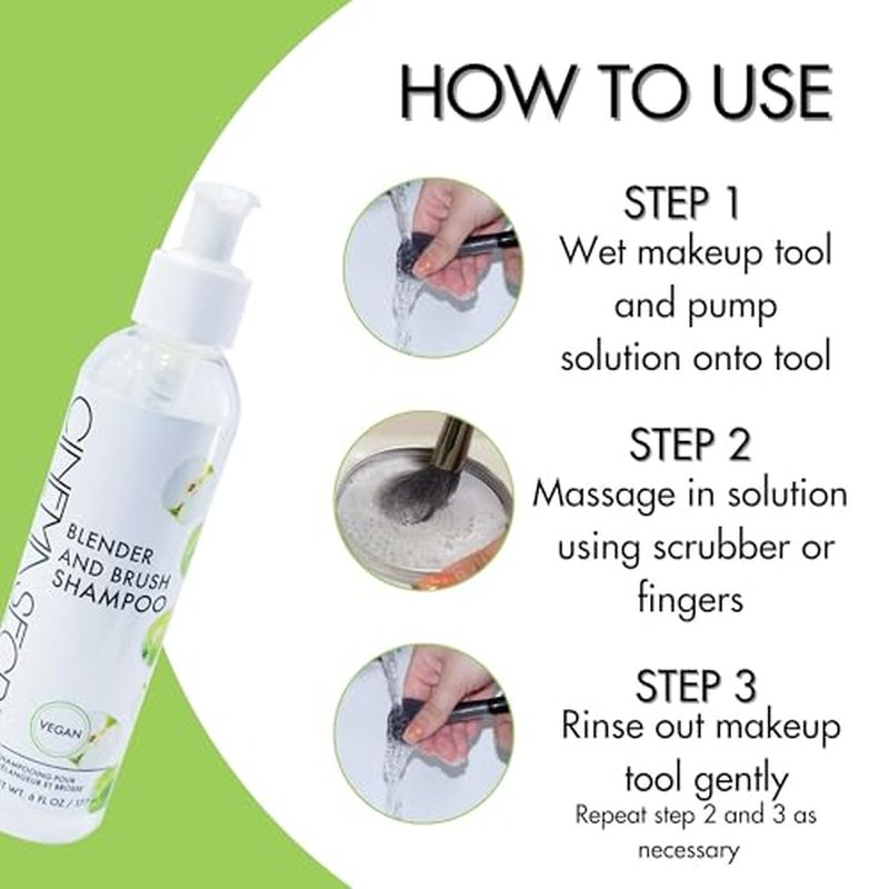 Cinema Secrets Vegan Makeup Brush Cleaner - Sponge & Makeup Brush Shampoo for Deep Cleansing - Removes Build-Up & Stains - Gentle & Cruelty-Free Beauty Tools Accessories
