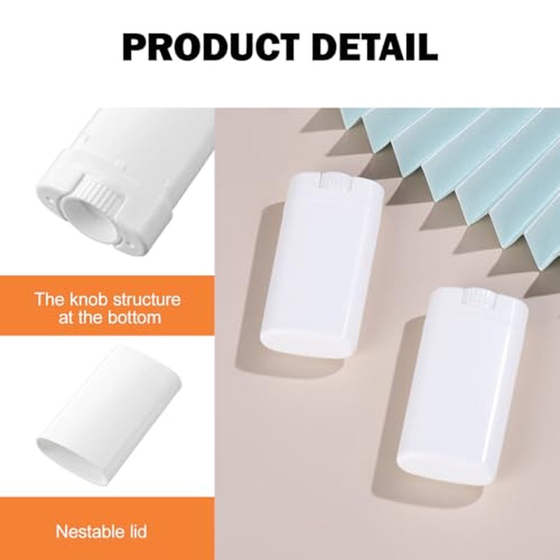 100 Pack 15ml Empty Deodorant Containers Refillable Deodorant Tubes White Oval Twist-Up Lip Reusable Balm Tubes for Homemade DIY Lipstick Crayon Lotion Chapstick (100pcs 15ml£¨white£©)