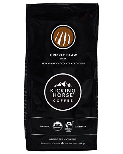 Dark Roast Whole Bean Coffee - 10 oz Pack of 6 - Organic, Fairtrade, Kosher