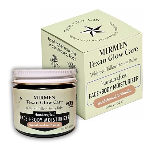 Whipped Tallow Balm ? Face & Body Moisturizer for Men & Women | Grass-Fed Tallow with Sandalwood & Vanilla | Healing Balm for Dry, Cracked Skin | 2 oz by MIRMEN