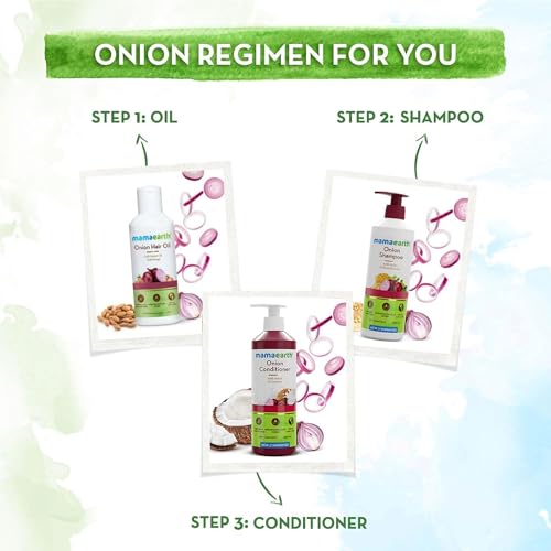 MAMAEARTH Onion & Coconut Conditioner - Hydrating Hair Care for All Hair Types 400ml