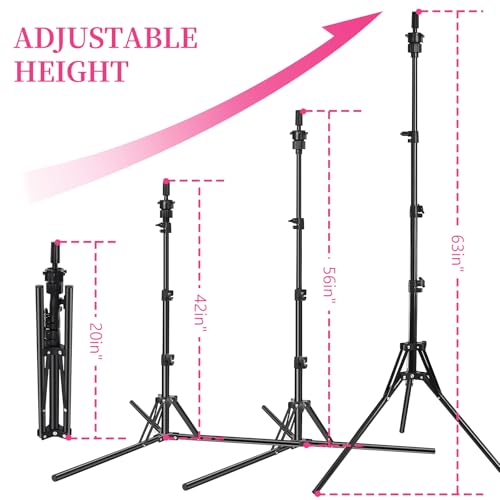 Pink 22-Inch Mannequin Head with Tripod Stand for Wig Making & Display - Variation of Pink / 22inch
