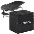100 PCS Disposable Bed Sheets for Massage Table, 31" x 71" Non-Woven Massage Table Cover, Disposable Bed Sheets for Spa Beds, Beauty Salons, Hotels, and Estheticians (Black)