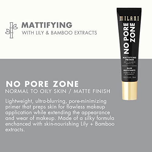 Milani Conceal + Perfect Blur Out Powder, Make It Last Matte Setting Spray, and No Pore Zone Mattifying Makeup Primer