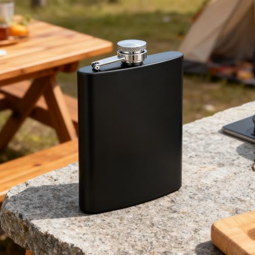30 Pcs Stainless Steel Liquor Flasks Set with Funnels Leak Proof Black