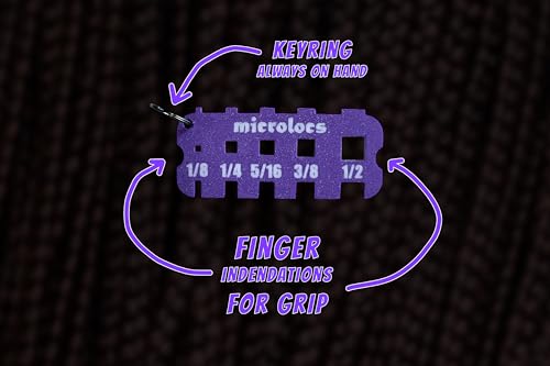 Microlocs Sizing Tool for Locs - Pink Hair Measuring Ruler with Imperial & Metric Scales - Finger Grip & Keyring - Variation of THIS listing