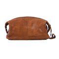 KomalC Light Tan Vintage Unisex Travel Toiletry Bag - Luxury Shaving Kit