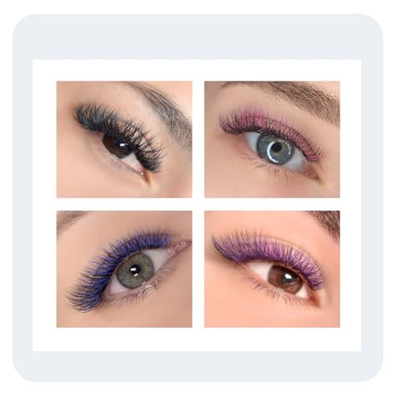 3D W Shape Pink Dual Core Premade Fan Eyelash Extensions Volume 2 Tips False Lashes Faux Mink Matte Black Cluster Lash Extensions(0.07 D,8-15mm Pink)