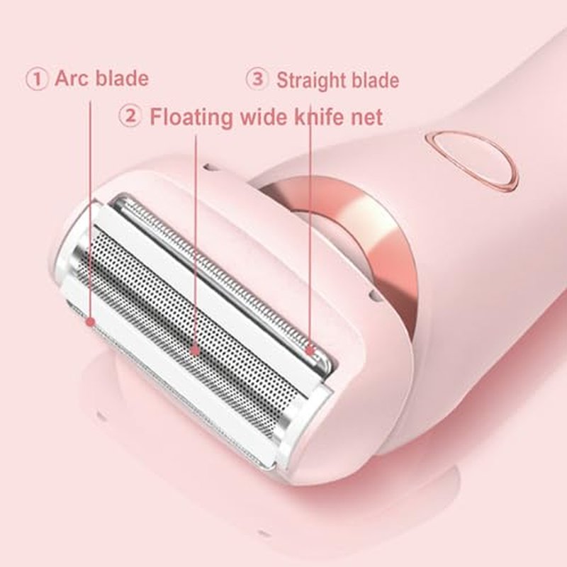 2 in 1 Elegance Portable Electric Shaver for Women - Wet & Dry Use for Armpit, Private Parts, Legs, Arms (Pink)