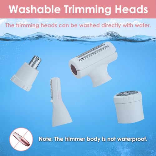 4 in 1 Electric Razors for Women, Portable Shaver for Women, Rechargeable Trimmer for Face Arm Body Legs Underarm Bikini
