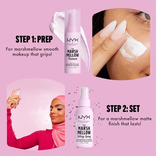 NYX Marshmellow Smoothing Primer 10-In-1 Skin Benefits - 1.01 Fl Oz Pack of 2