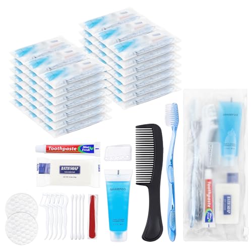 50 Pack Personal Hygiene Kits with Travel Toiletry Sets - Individually Packaged