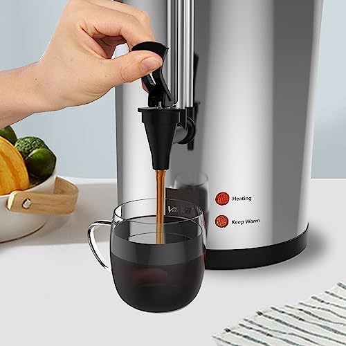 Valgus 12L Commercial Electric Coffee Urn - 80 Cup Capacity, Food Grade Stainless Steel
