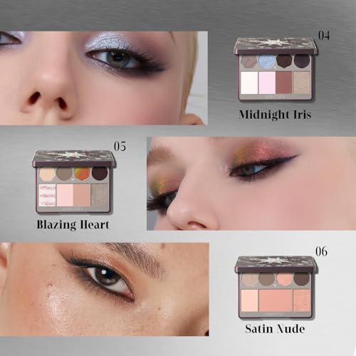 All-in-One Makeup Palette - Full Face with Red Brown Shades - Variation #05 Blazing Heart