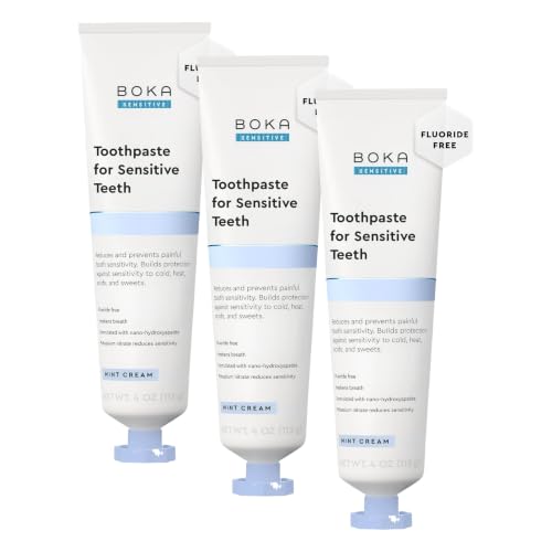 Sensitive Toothpaste 4oz Pack of 3 - Fluoride Free Nano Hydroxyapatite, Mint Coconut Flavor