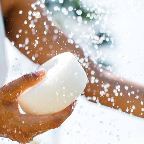 kai Body Buffer ? 2 Count exfoliating Bath sponges with Built-in Cleanser, Gardenia Scent, Vegan & Cruelty-Free | Gently exfoliates & cleanses | Made in The USA