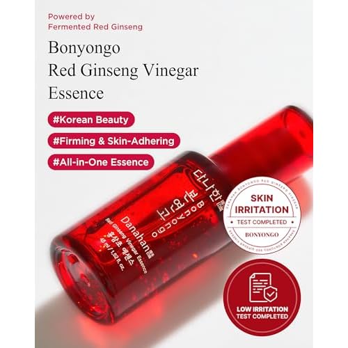 Bonyongo 6-Year Red Ginseng Vinegar Essence ? Bouncy Concentrated Serum, Non-Sticky ? pH Balancing Hydration & Glow, 8-Herb Complex, Revitalizing & Intensive for All Skin Types 1.5 fl.oz