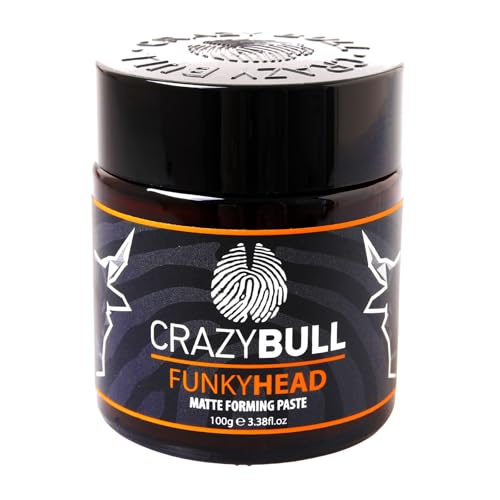 Crazy Bull Matte Hair Styling Paste - Water-Based Volumizing Cream for Men - Vegan & Cruelty-Free - 3.38 oz