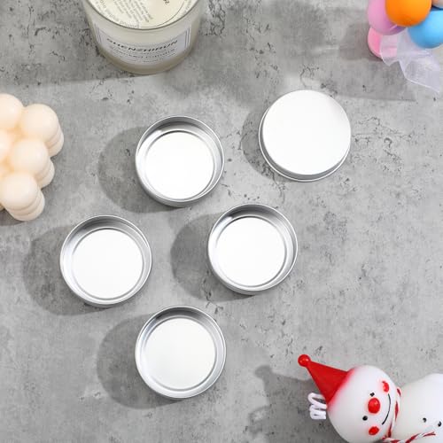 50-Pack Refillable Aluminum Cosmetic Jars with Screw Lids - Lip Balm & Cream Containers