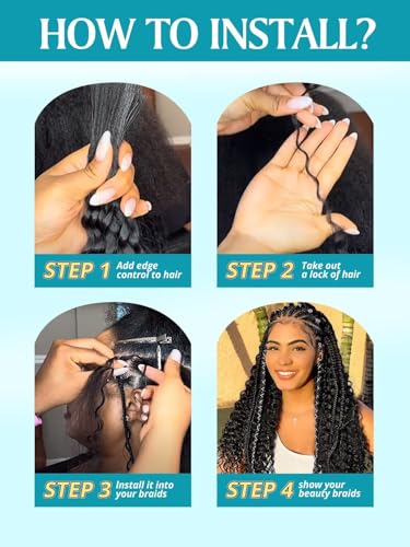 SUNNGIRL 100g-14 Inch #4 Deep Wave Human Braiding Hair for Boho Braid Styles