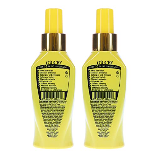 Blonde Leave-In Hair Conditioner 4 oz Pack of 2 - Neutralizes Brassiness & Adds Shine