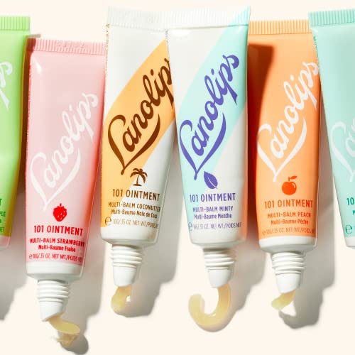 Lanolips Glazed Donut & Coconut Duo - 101 Ointment Glazed Donut (0.52 oz) & 101 Ointment Coconutter (0.35 oz) for Hydrated, Healthy Lips, Cuticles & More
