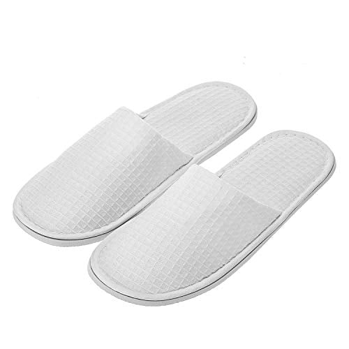Medium White Spa Slippers - 10 Pairs Closed Toe Indoor Footwear for Men & Women Variation of THIS listing