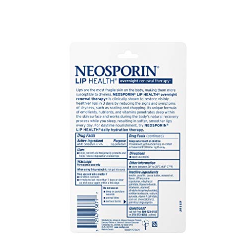 Neosporin Lip Health Overnight Renewal Therapy Lip Balm Set - 0.27 Ounce Pack of 5