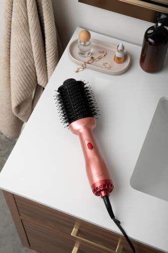 Only August Hot Air 4-in-1 Blow Dryer Brush - Rose Gold, Ionic Volumizer & Styler