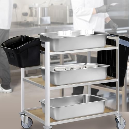 Tiangrid 4 Pack 32L Stainless Steel Bus Tubs for Commercial & Home Use - Durable & Stackable