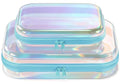 MKOSAB Clear Hard Shell Zipper Case 2-Pack - Iridescent Green01