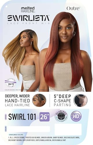 Outre Lace Front Wig Swirl 101 Frosted Ash Blonde Melted Hairline - Pre-Plucked, Natural Shape