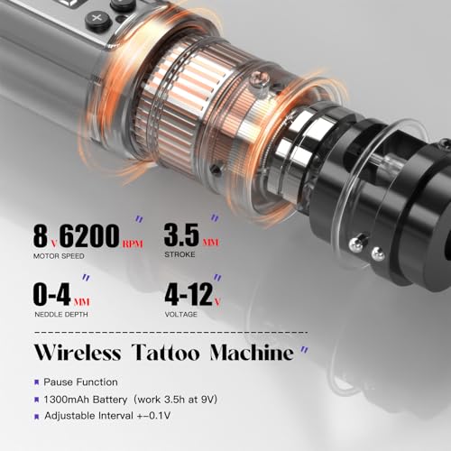 Wireless Tattoo Pen Kit Black2 - Complete Portable Tattoo Machine with Ink & Needles