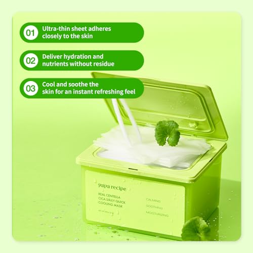 Cooling Facial Mask Sheets for Sensitive Skin - 30 Pack