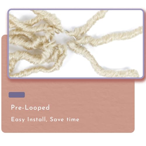 Long Faux Locs Crochet Hair with Curly Ends - Blonde 613#, 24 Inch, Pack of 6