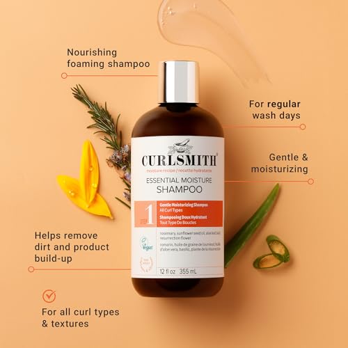 Moisturizing Curly Hair Shampoo - 12 Fl Oz, Vegan, Gentle Nourishing Cleanser for Wavy & Coily Hair