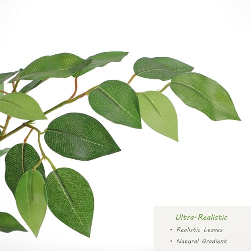 Nafresh 5ft Tall UV-Resistant Ficus Tree Artificial, Realistic Smooth Leaves, Indoor/Outdoor Faux Ficus