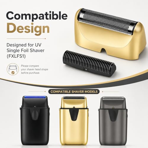 Gold Replacement Foil Blade Set for BaBylissPRO UV Metal Single Shaver - 2 Pack