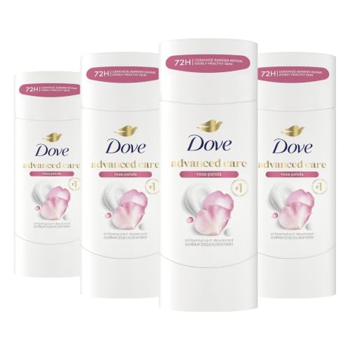 Dove Advanced Care Rose Petals Antiperspirant Deodorant Stick Pack of 4 - 2.6 oz