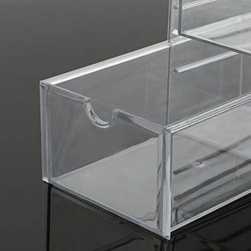 Hipiwe Plastic Drawer Organizer Clear Hair Accessories Organizer Box with 4 Pull Out Drawer Compact Storage Box for Cabinet Vanity Bathroom Pantry Office or Closet Organization