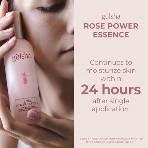 g?lsha ROSE POWER ESSENCE with Rosa Damask and Hyaluronic Acid, Booster for Hydration and Protection, Free from Chemicals, 100% Natural, 100 ml/3.38 fl oz