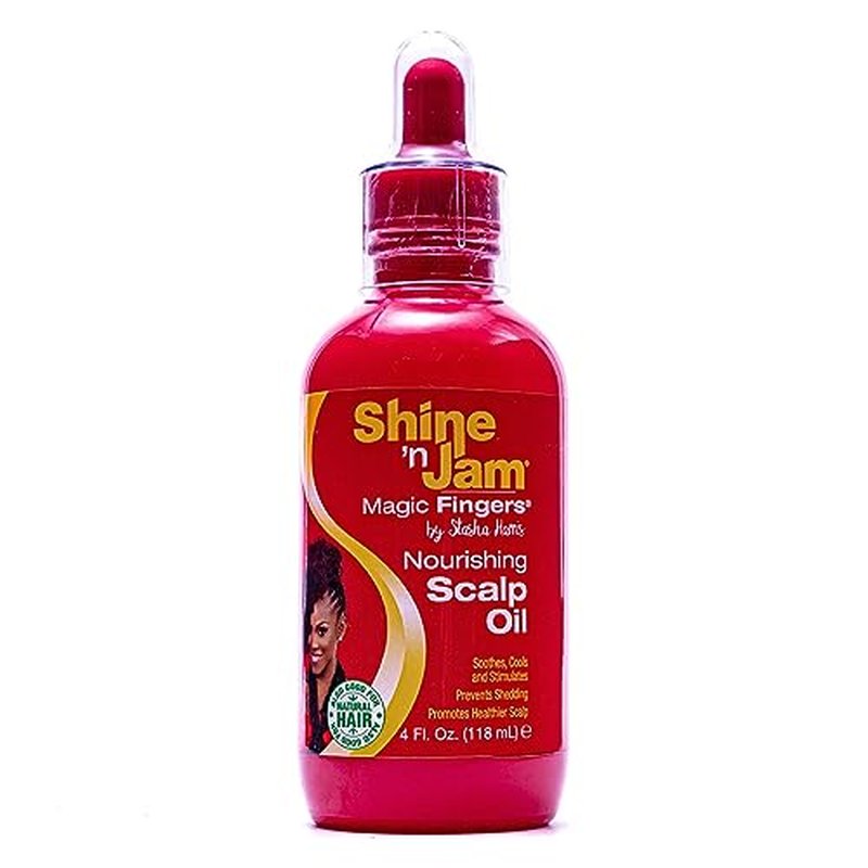 AmPro Shine-n-Jam Magic Fingers Nourishing Scalp Oil - Intensely Moisturizes and Soothes Dry or Sensitive Areas - Formulated with Natural Oils and Nutrients - Promotes Healthy Hair - 4 oz