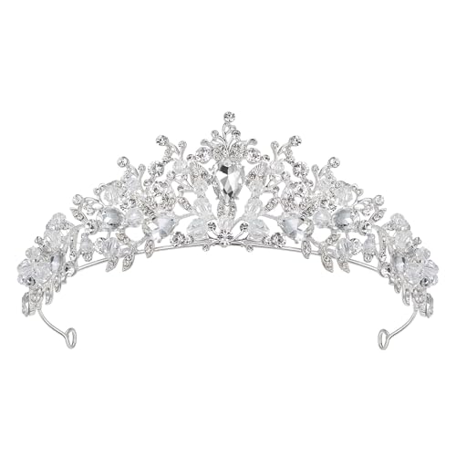 Women’s Bridal Tiara Crown with Rhinestones - Silver & Clear Variation