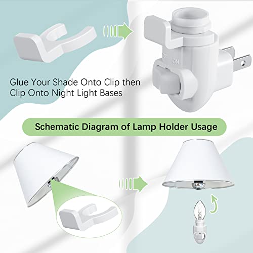 Night Light Plug-in Base with Shade Mount Clip - White, 80 Sets