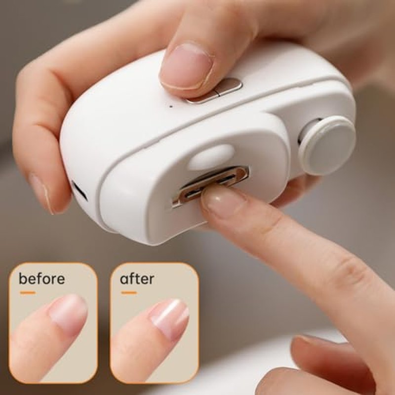 2026 Electric Nail Clipper,4 in 1 Automatic Nail Trimmer with Nail File/Polishing/Gel Nail Light,2-Speed Automatic Trimmer with LED Light & Debris Storage,for Seniors, Adults,Kids£¨Grey£©
