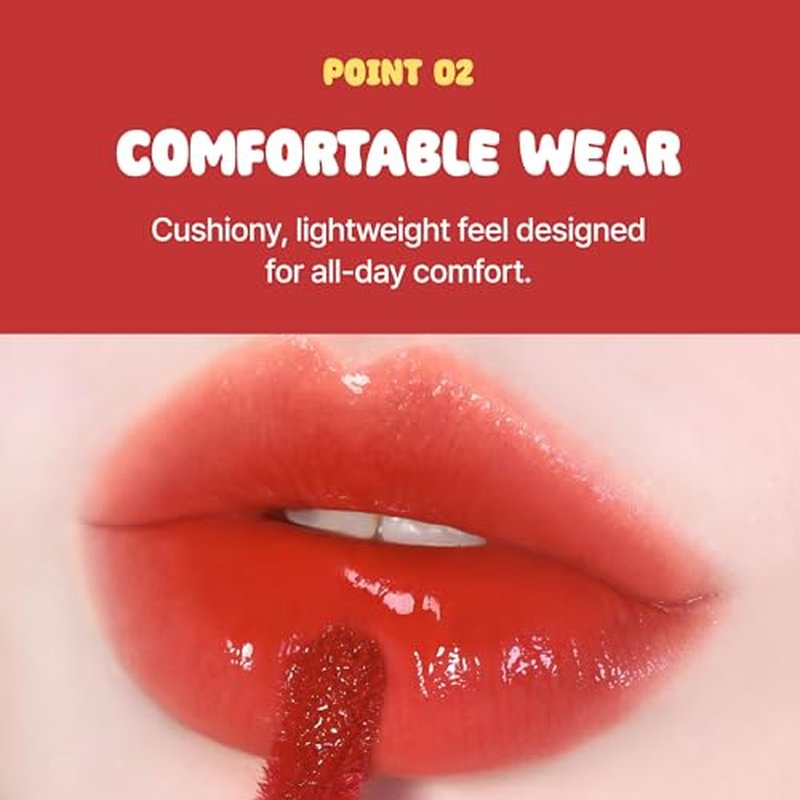 BLACK ROUGE Glow Bokki Tint, GB07 Bacon Pink ? Korean Lip Tint Inspired by Tteokbokki, Non-Sticky Long-Lasting Lip Stain with Glossy Finish, Cute Stickers ? Original Red, Rose, Soy
