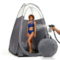 Gray Portable Pop-Up Spray Tan Tent with Extraction Fan Opening - Quick Setup