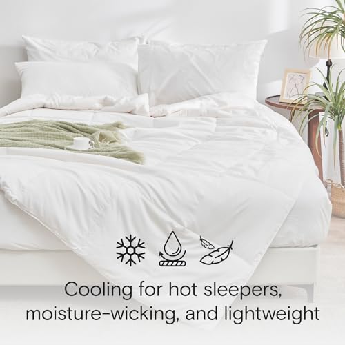 DOZ All Season Cooling Comforter Twin XL - Bamboo Viscose, Breathable, Lightweight, Soft, Down Alternative Duvet Insert with 8 Loops