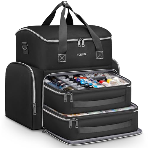 YOREPEK Tattoo Travel Case with Removable Organizers - Black